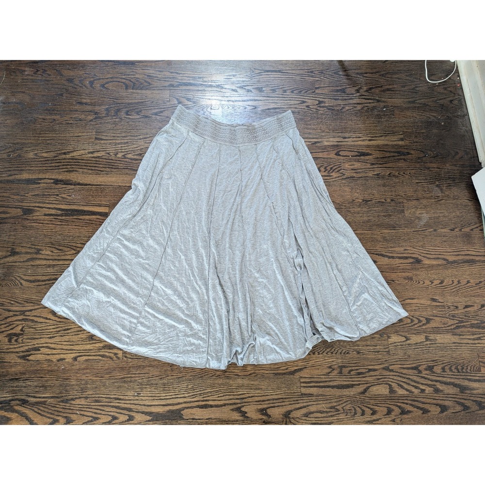 Soft Surroundings Women's Gray Skirt Size 1X Maxi Long Stretch Comfy Soft